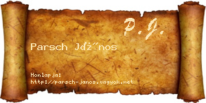 Parsch János névjegykártya